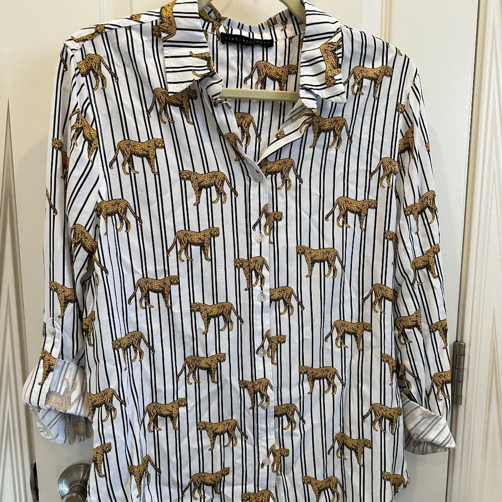Jane + Delaney Jaguar Ling Sleeve Top Size Medium